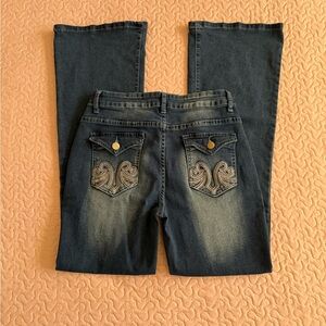 Boot Cut Jeans with Embroidered Pockets
